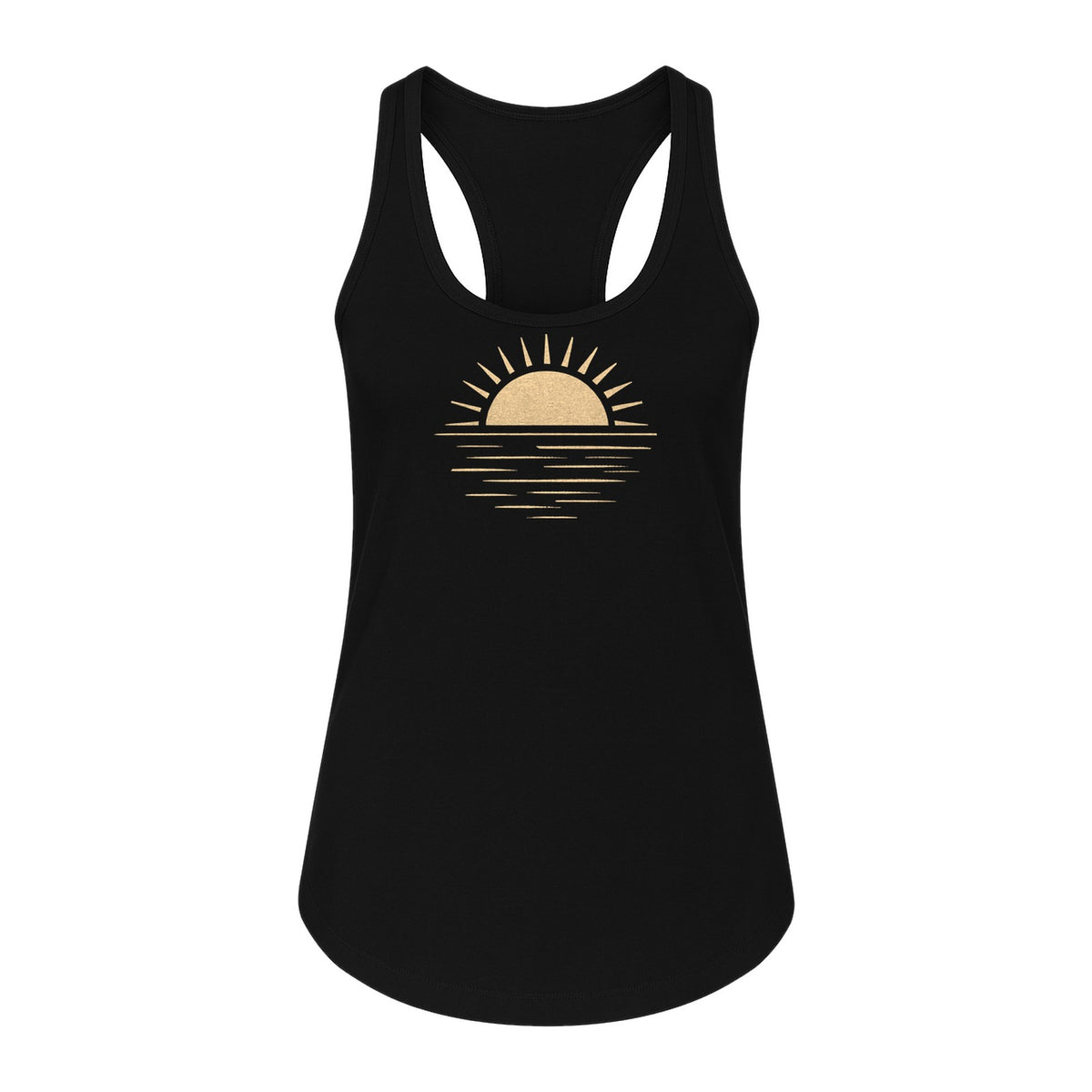 Retro Sun Horizon Women's Racerback Tank Top for Beach Days and Summer Vacations