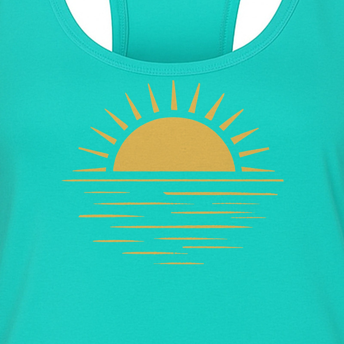Retro Sun Horizon Women's Racerback Tank Top for Beach Days and Summer Vacations