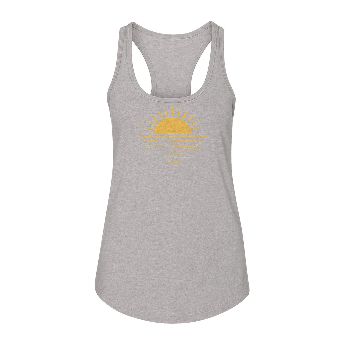Retro Sun Horizon Women's Racerback Tank Top for Beach Days and Summer Vacations