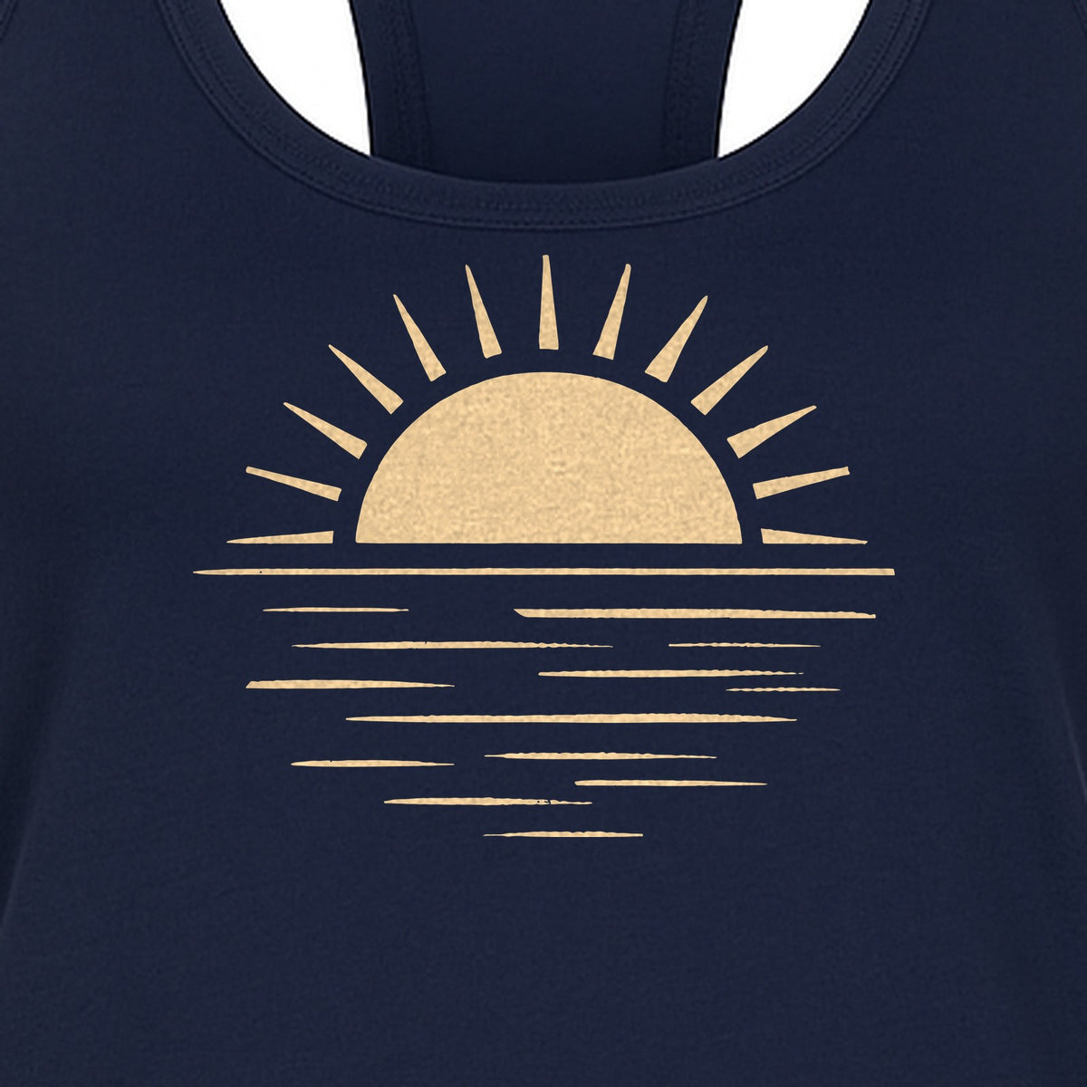 Retro Sun Horizon Women's Racerback Tank Top for Beach Days and Summer Vacations
