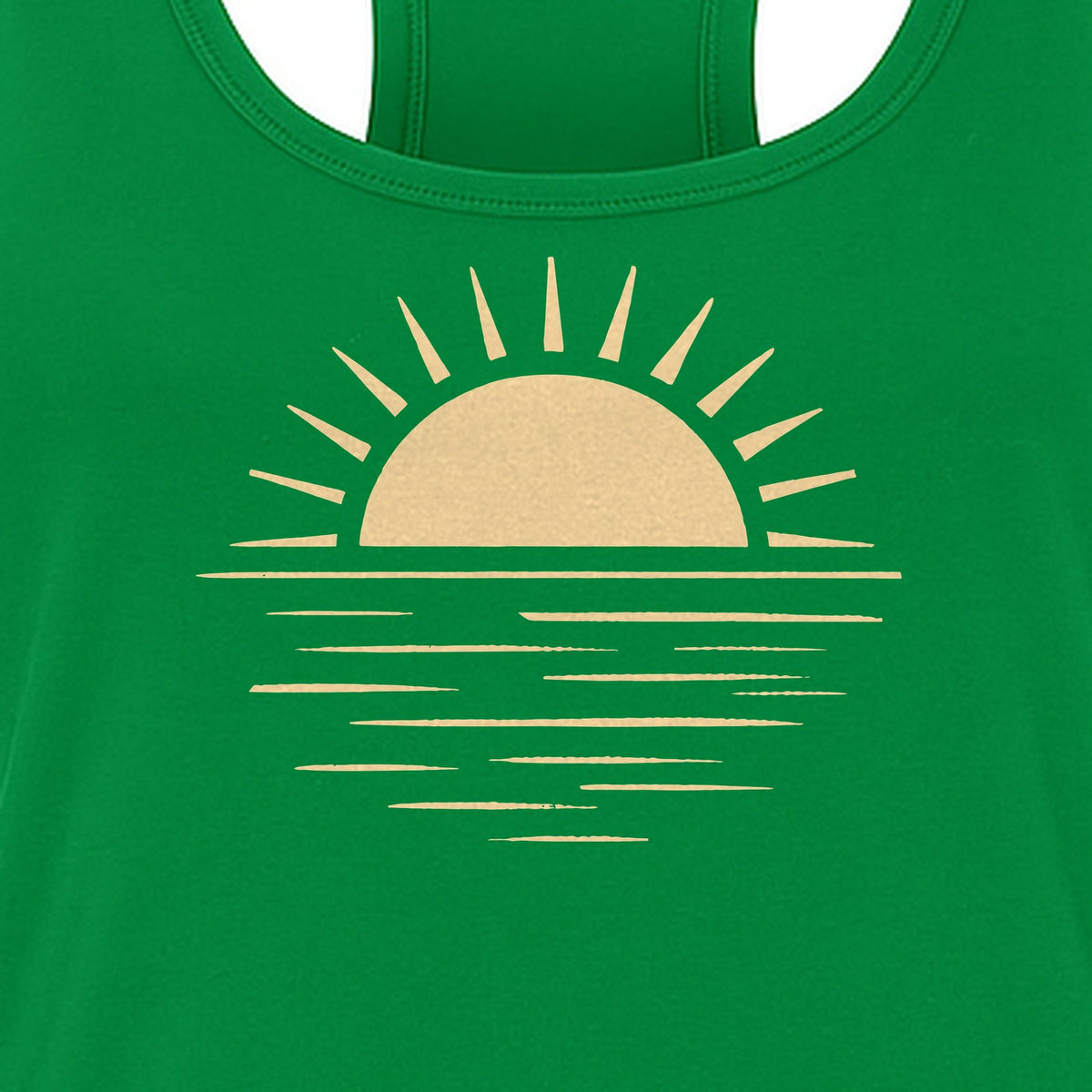 Retro Sun Horizon Women's Racerback Tank Top for Beach Days and Summer Vacations