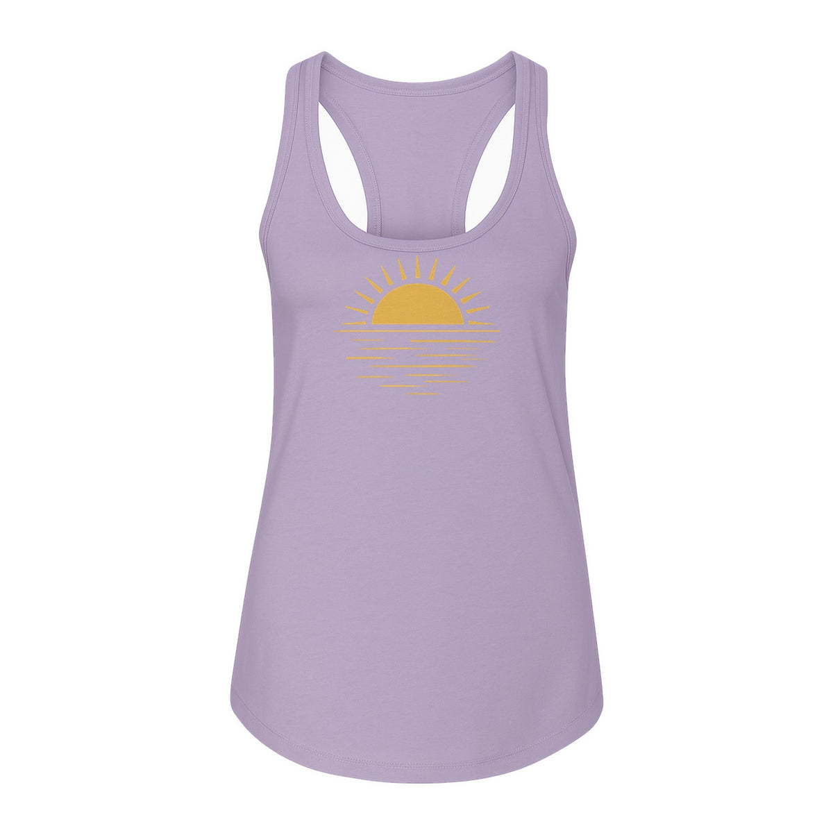 Retro Sun Horizon Women's Racerback Tank Top for Beach Days and Summer Vacations