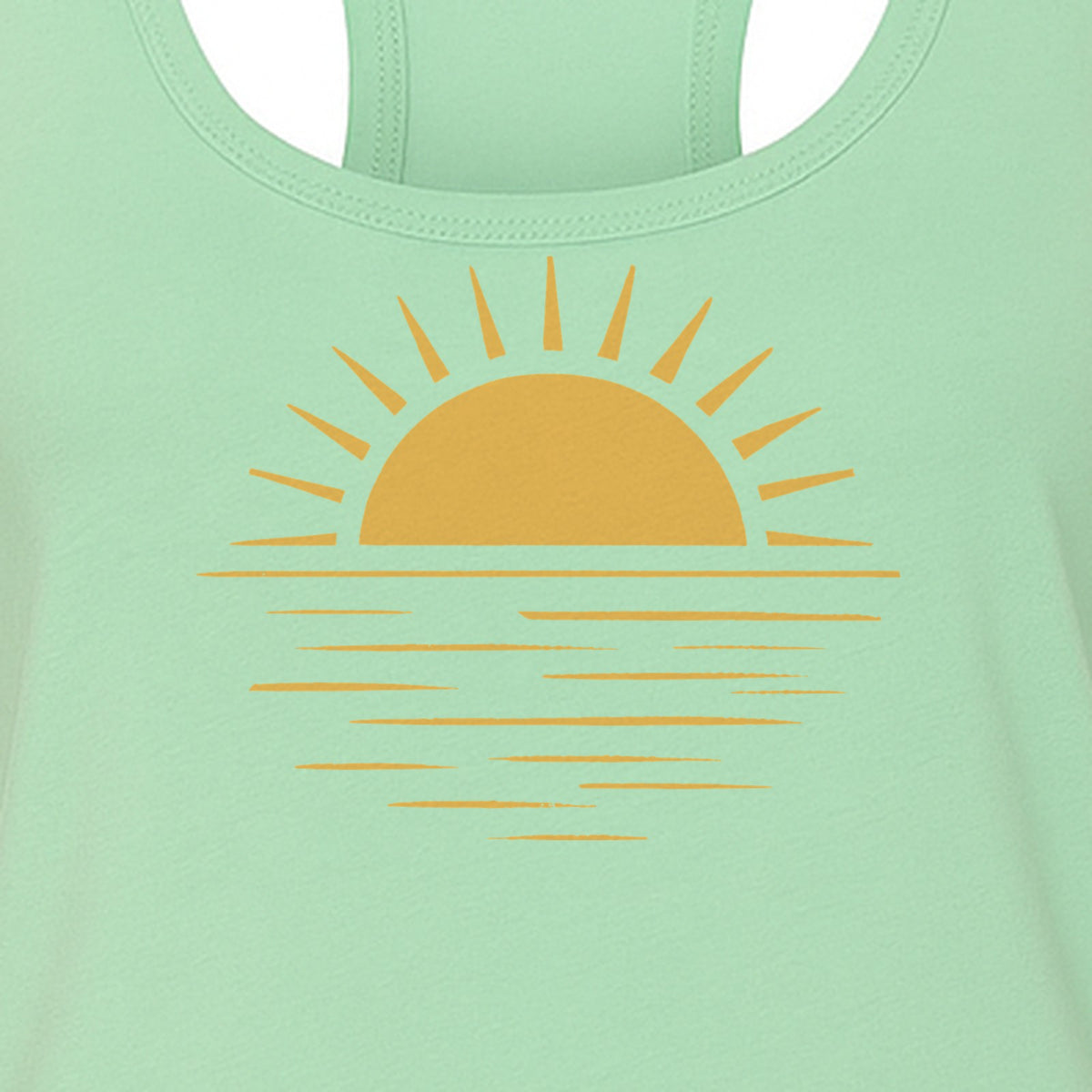 Retro Sun Horizon Women's Racerback Tank Top for Beach Days and Summer Vacations
