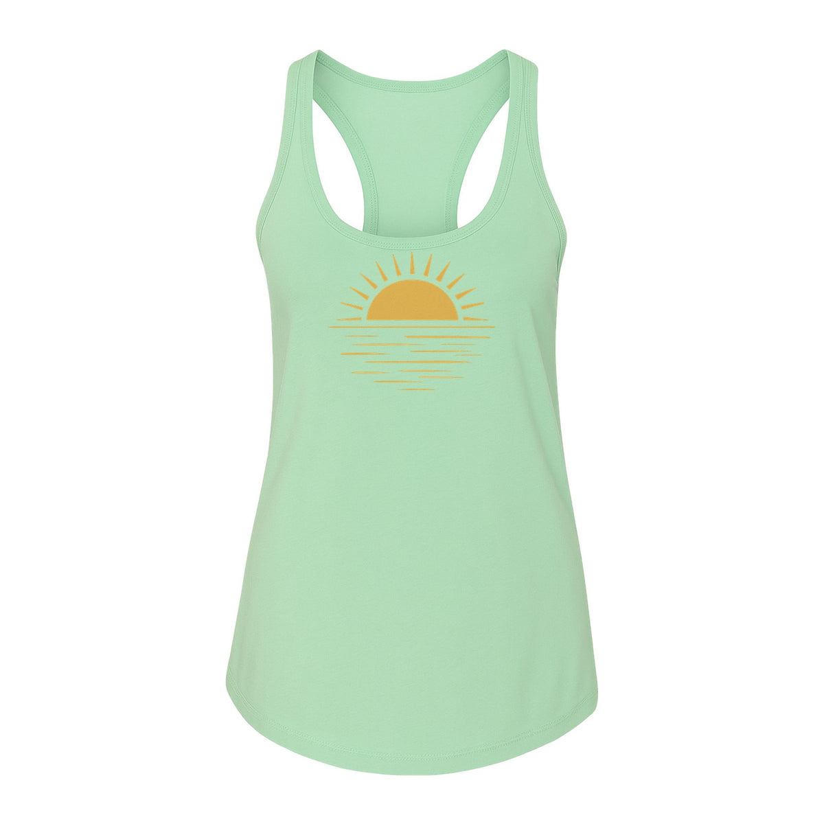 Retro Sun Horizon Women's Racerback Tank Top for Beach Days and Summer Vacations