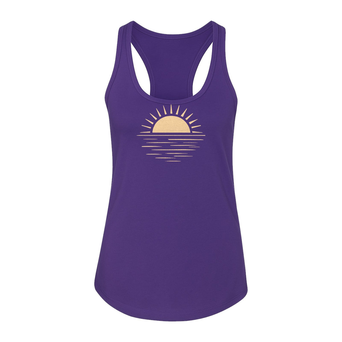 Retro Sun Horizon Women's Racerback Tank Top for Beach Days and Summer Vacations