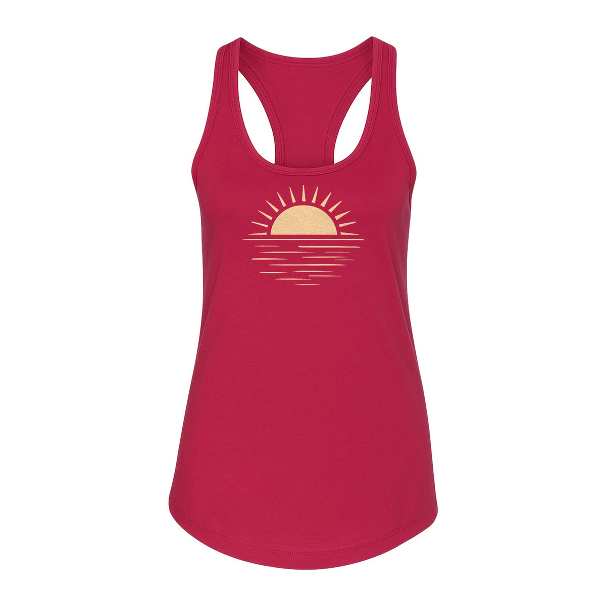 Retro Sun Horizon Women's Racerback Tank Top for Beach Days and Summer Vacations