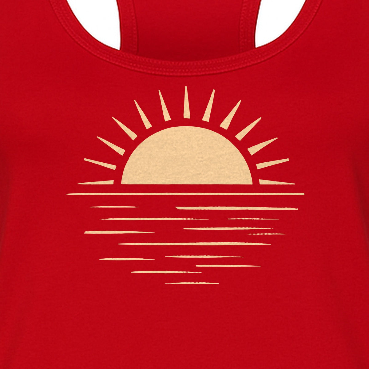Retro Sun Horizon Women's Racerback Tank Top for Beach Days and Summer Vacations
