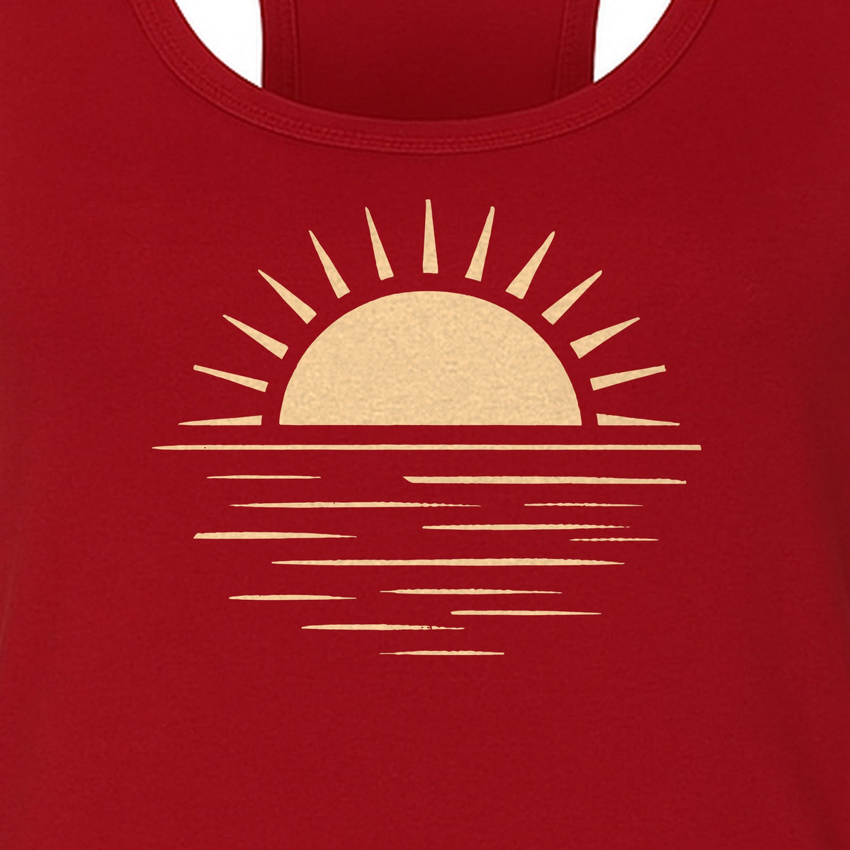Retro Sun Horizon Women's Racerback Tank Top for Beach Days and Summer Vacations