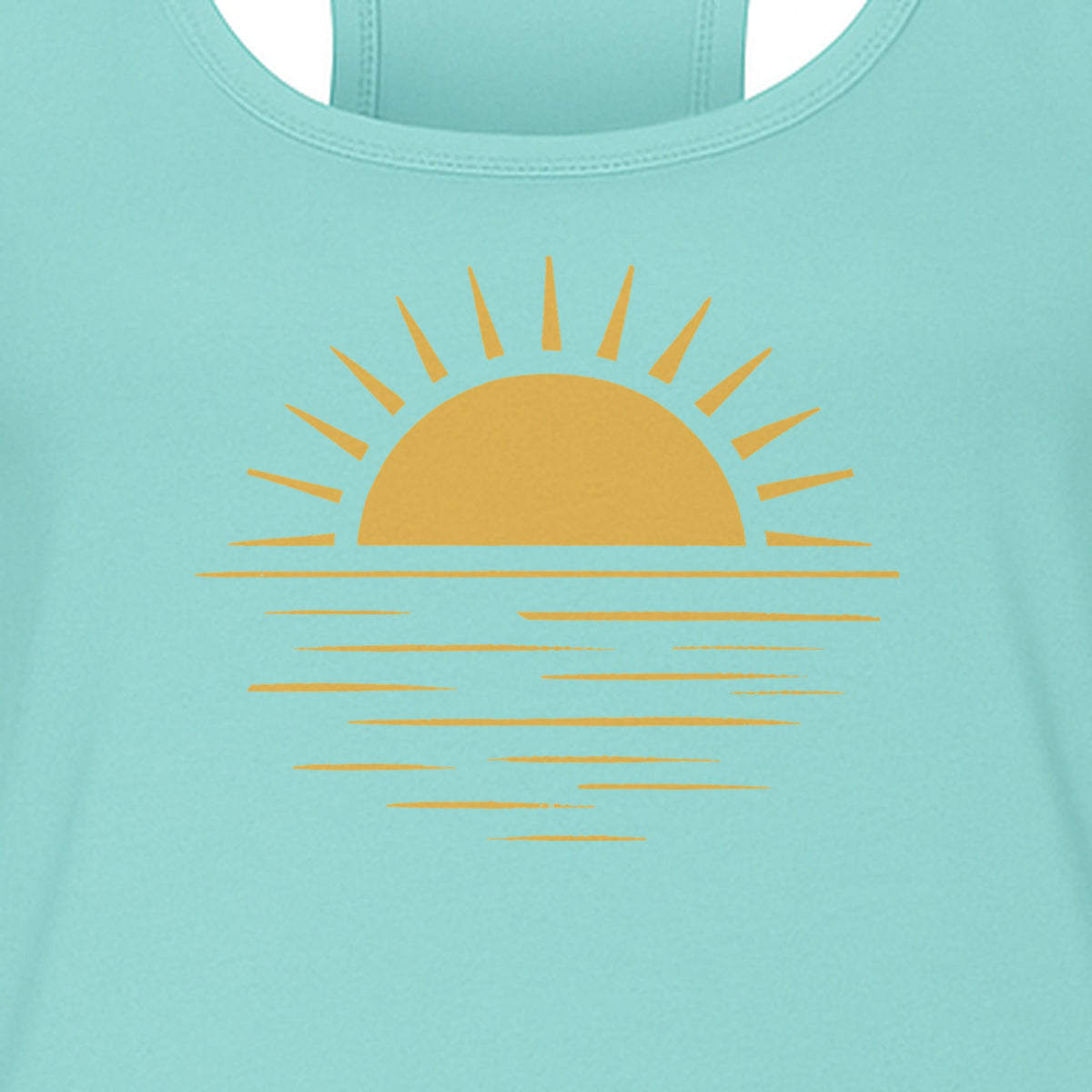 Retro Sun Horizon Women's Racerback Tank Top for Beach Days and Summer Vacations