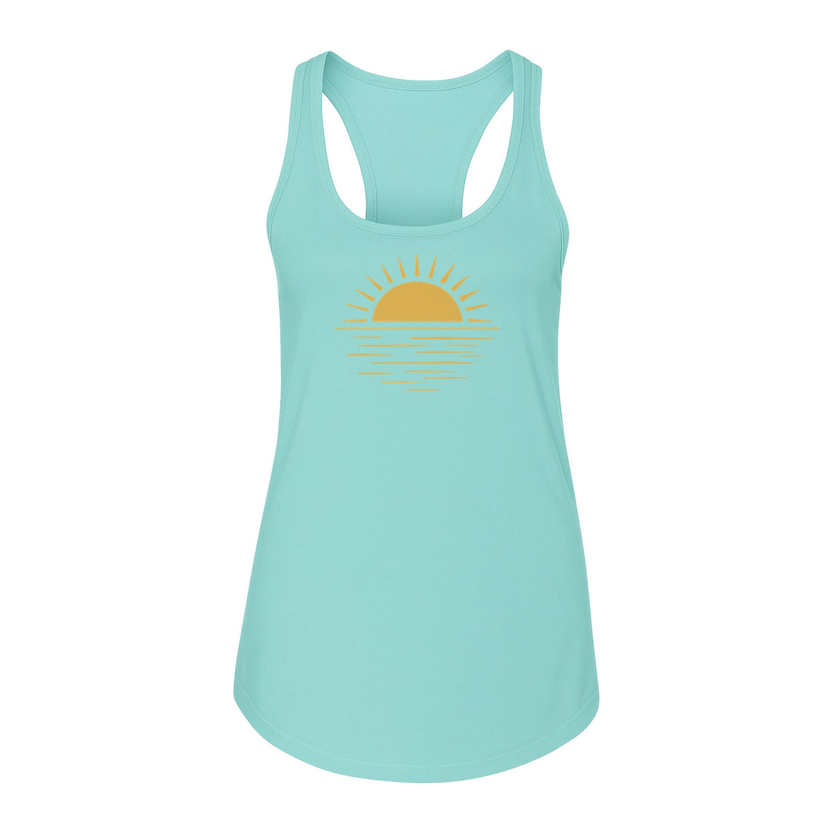 Retro Sun Horizon Women's Racerback Tank Top for Beach Days and Summer Vacations