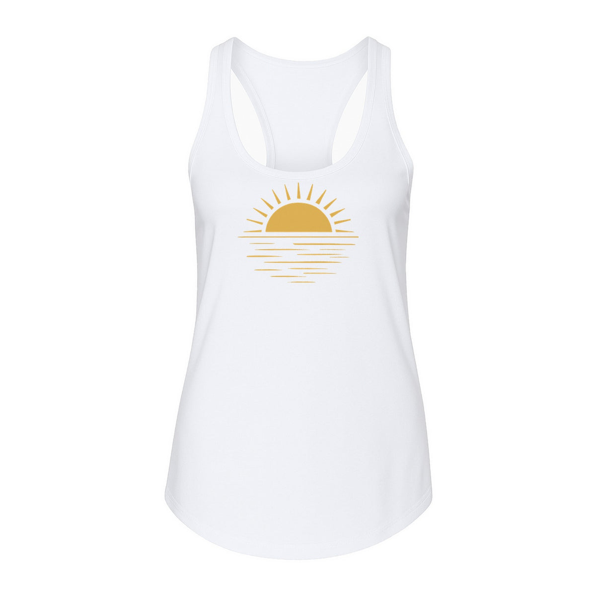 Retro Sun Horizon Women's Racerback Tank Top for Beach Days and Summer Vacations