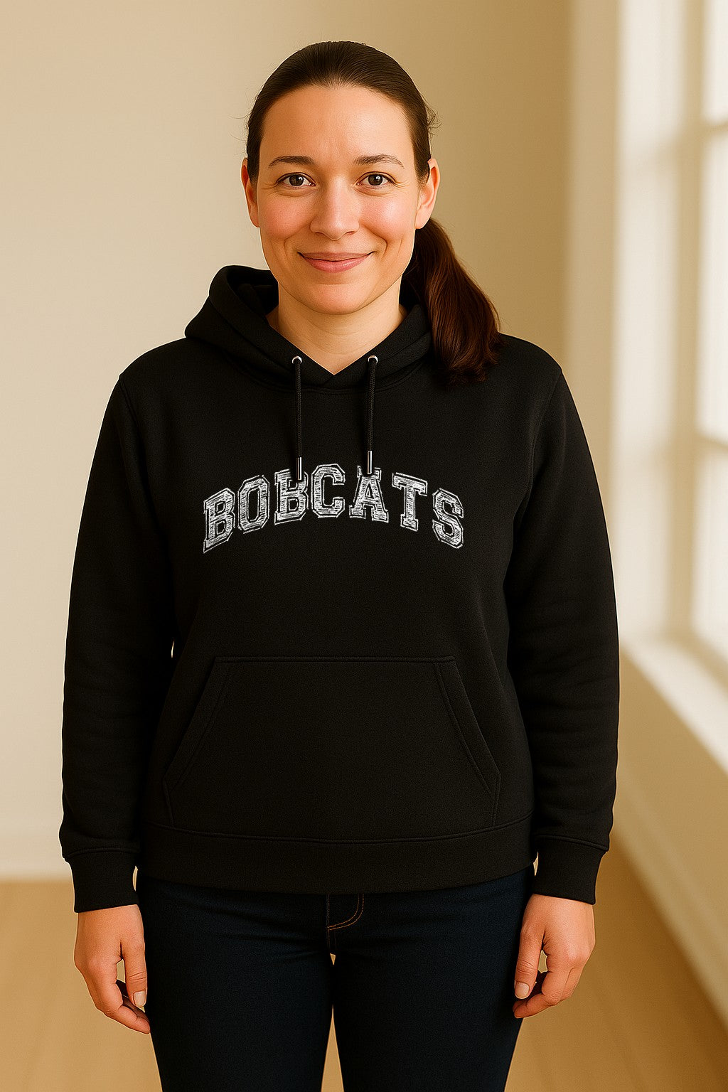 Bobcats Hoodie, Retro Varsity Arch Mascot Pullover for School Spirit and Game Day