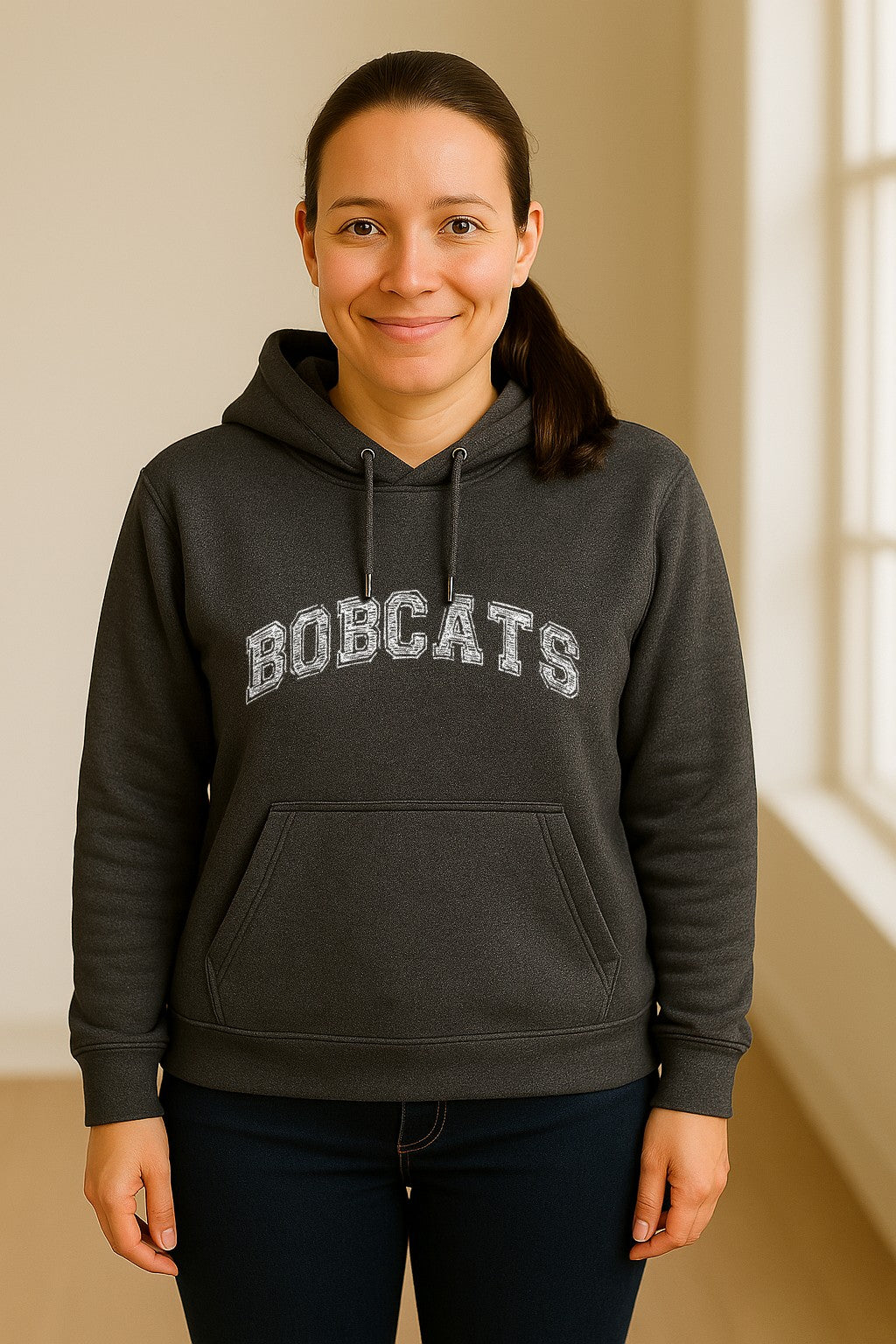 Bobcats Hoodie, Retro Varsity Arch Mascot Pullover for School Spirit and Game Day