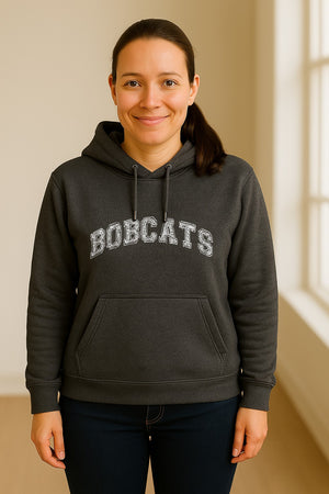 Bobcats Hoodie, Retro Varsity Arch Mascot Pullover for School Spirit and Game Day