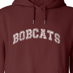 Bobcats Hoodie, Retro Varsity Arch Mascot Pullover for School Spirit and Game Day