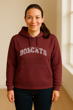 Bobcats Hoodie, Retro Varsity Arch Mascot Pullover for School Spirit and Game Day