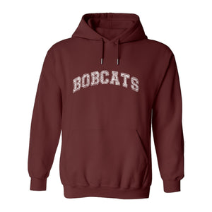 Bobcats Hoodie, Retro Varsity Arch Mascot Pullover for School Spirit and Game Day