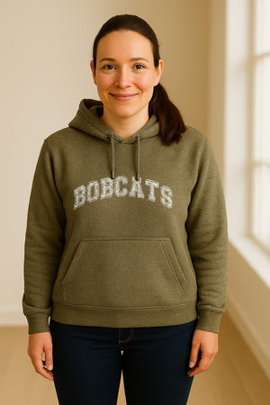 Bobcats Hoodie, Retro Varsity Arch Mascot Pullover for School Spirit and Game Day