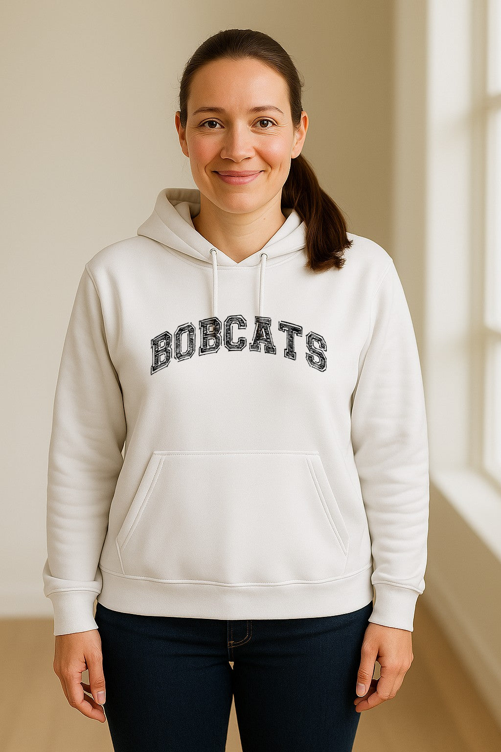 Bobcats Hoodie, Retro Varsity Arch Mascot Pullover for School Spirit and Game Day