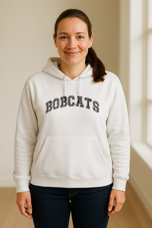 Bobcats Hoodie, Retro Varsity Arch Mascot Pullover for School Spirit and Game Day