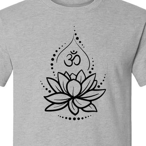 Lotus Flower Yoga T-Shirt, Spiritual Meditation Graphic for Mindful Practice, Instructors and Retreats