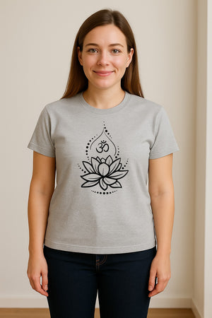 Lotus Flower Yoga T-Shirt, Spiritual Meditation Graphic for Mindful Practice, Instructors and Retreats