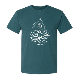 Lotus Flower Yoga T-Shirt, Spiritual Meditation Graphic for Mindful Practice, Instructors and Retreats