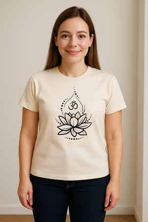Lotus Flower Yoga T-Shirt, Spiritual Meditation Graphic for Mindful Practice, Instructors and Retreats