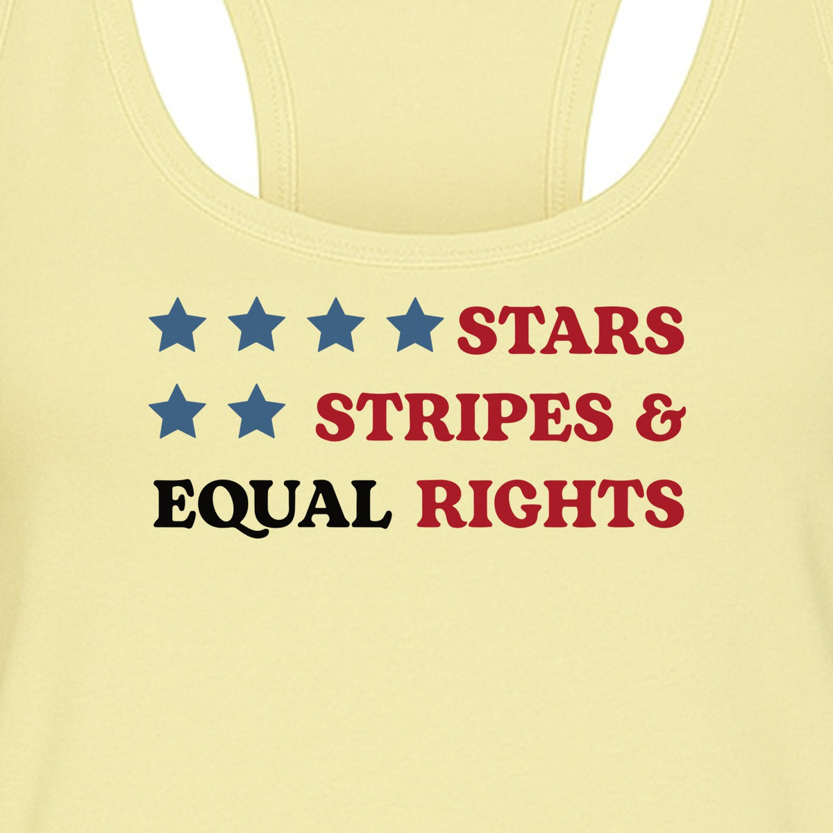 Stars and Stripes Equal Rights Women's Racerback Tank Top, Patriotic Feminist Design