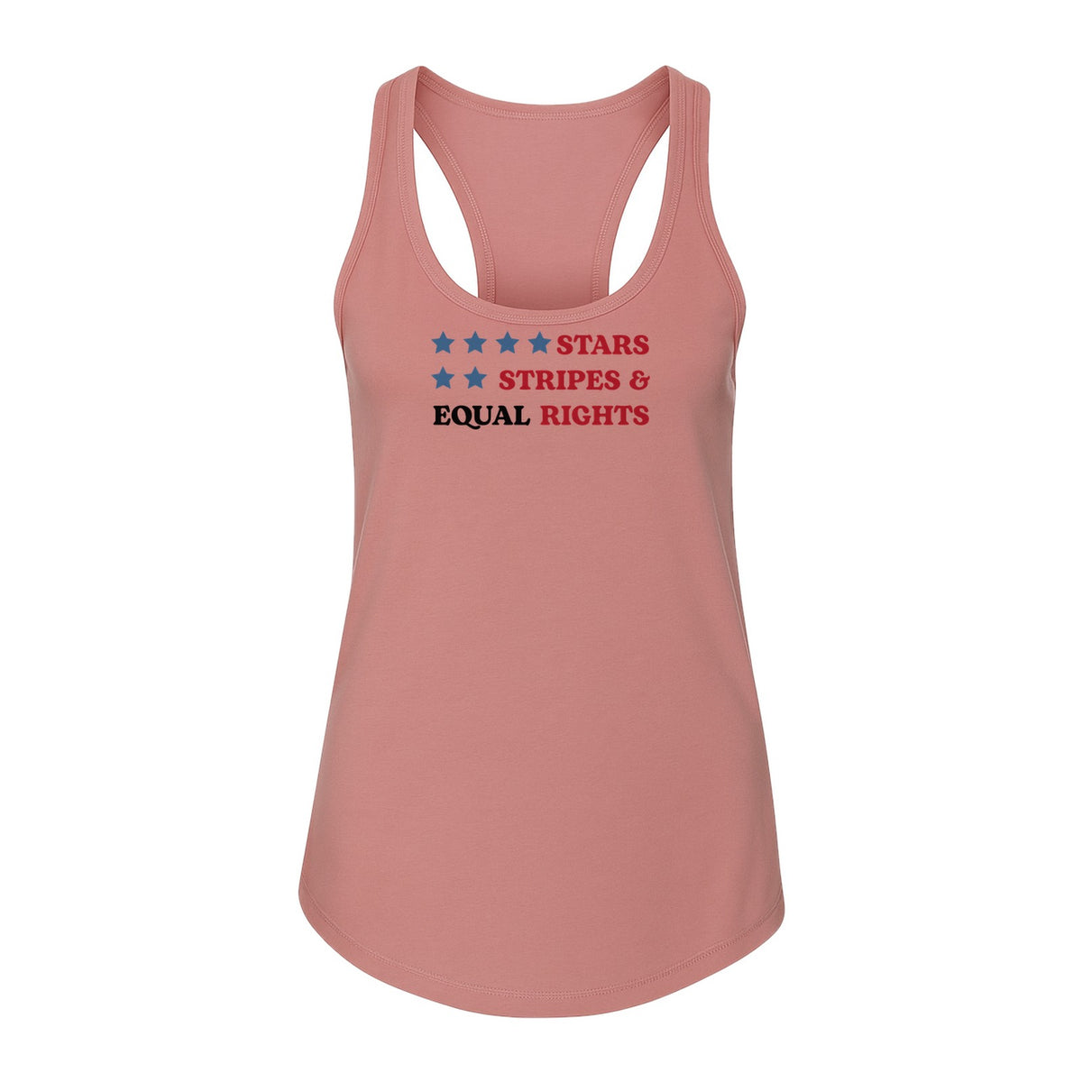 Stars and Stripes Equal Rights Women's Racerback Tank Top, Patriotic Feminist Design