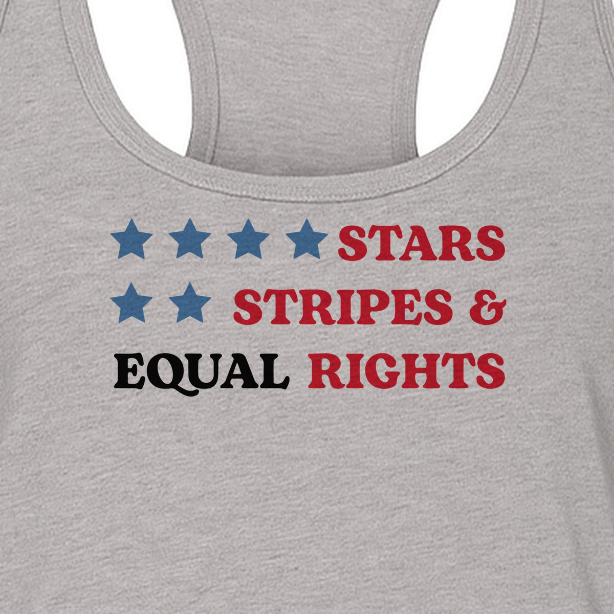 Stars and Stripes Equal Rights Women's Racerback Tank Top, Patriotic Feminist Design