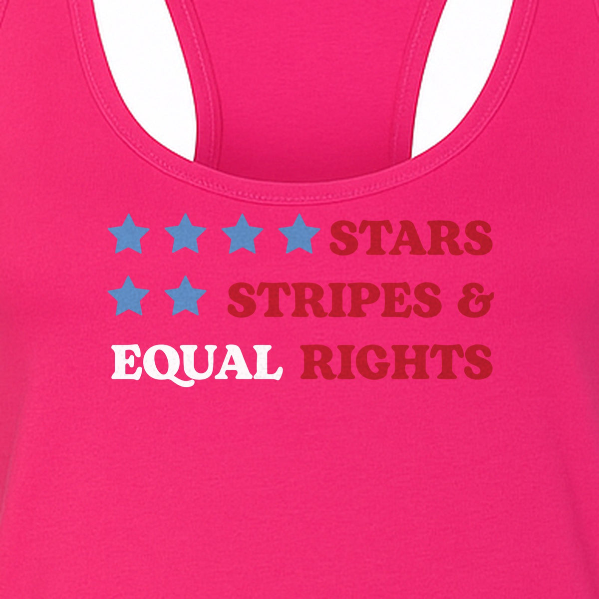 Stars and Stripes Equal Rights Women's Racerback Tank Top, Patriotic Feminist Design