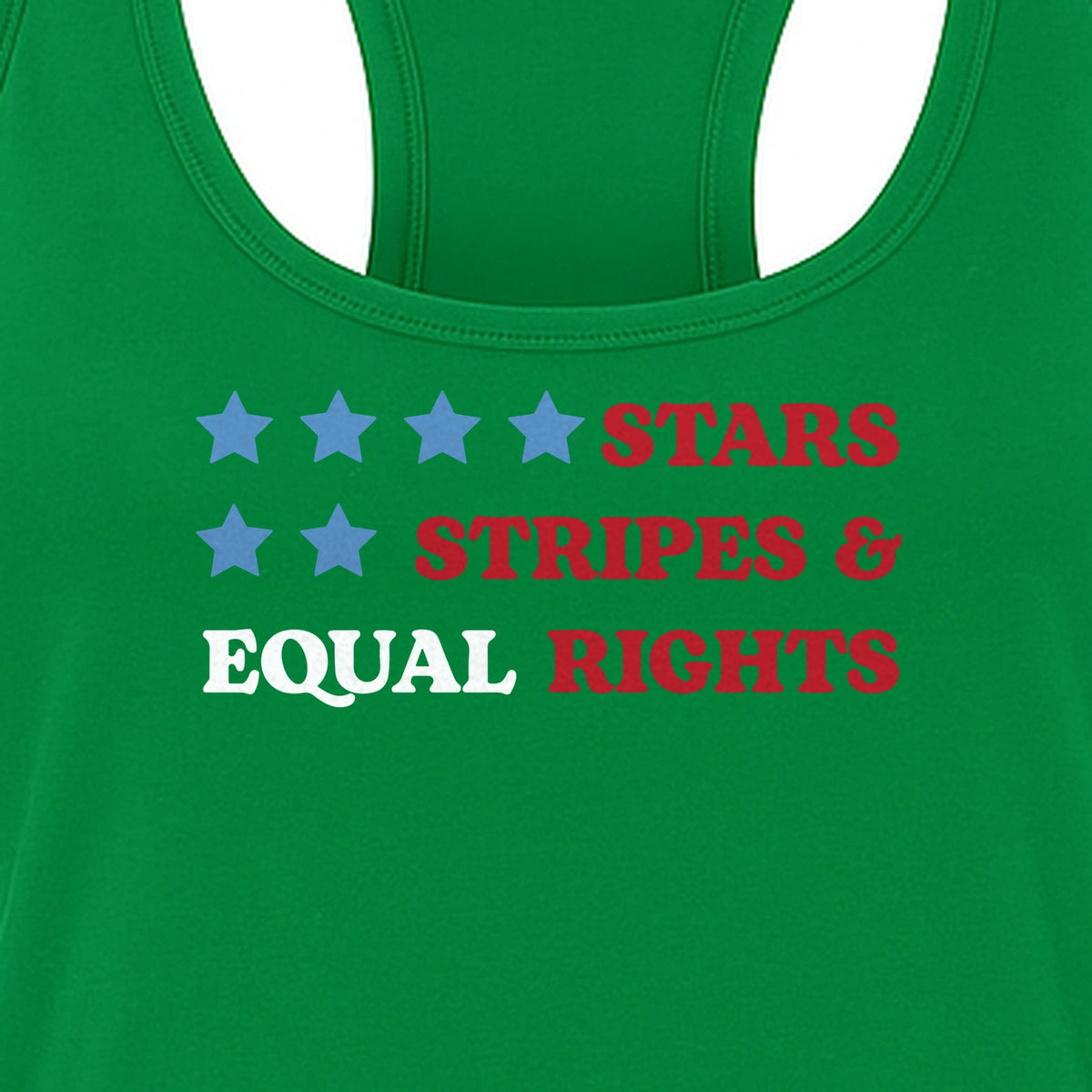 Stars and Stripes Equal Rights Women's Racerback Tank Top, Patriotic Feminist Design