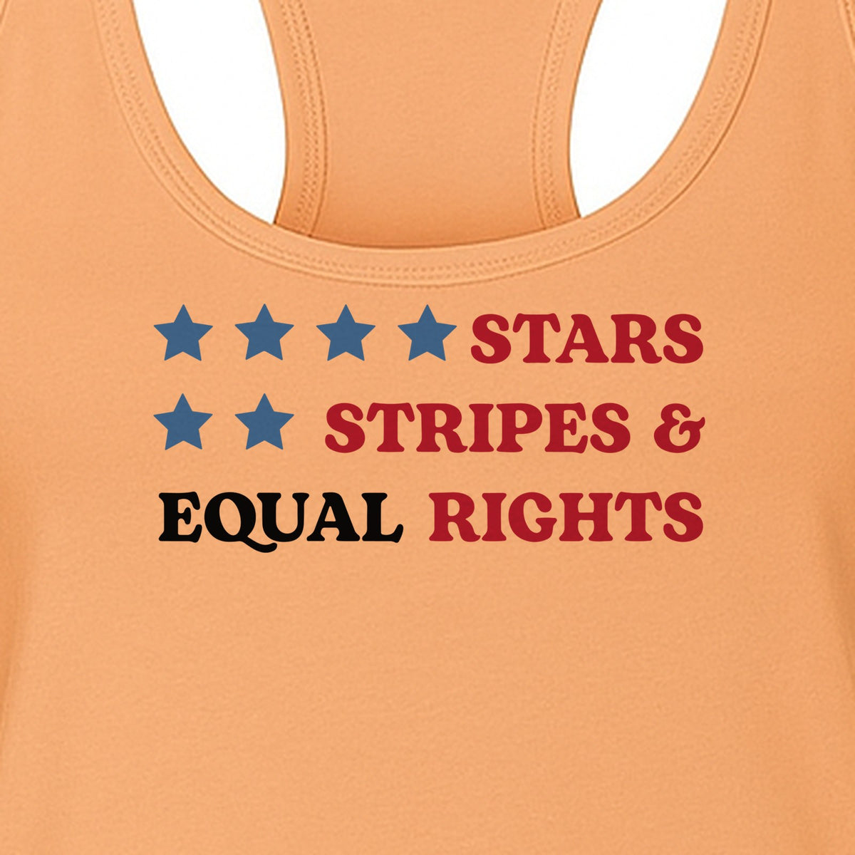 Stars and Stripes Equal Rights Women's Racerback Tank Top, Patriotic Feminist Design