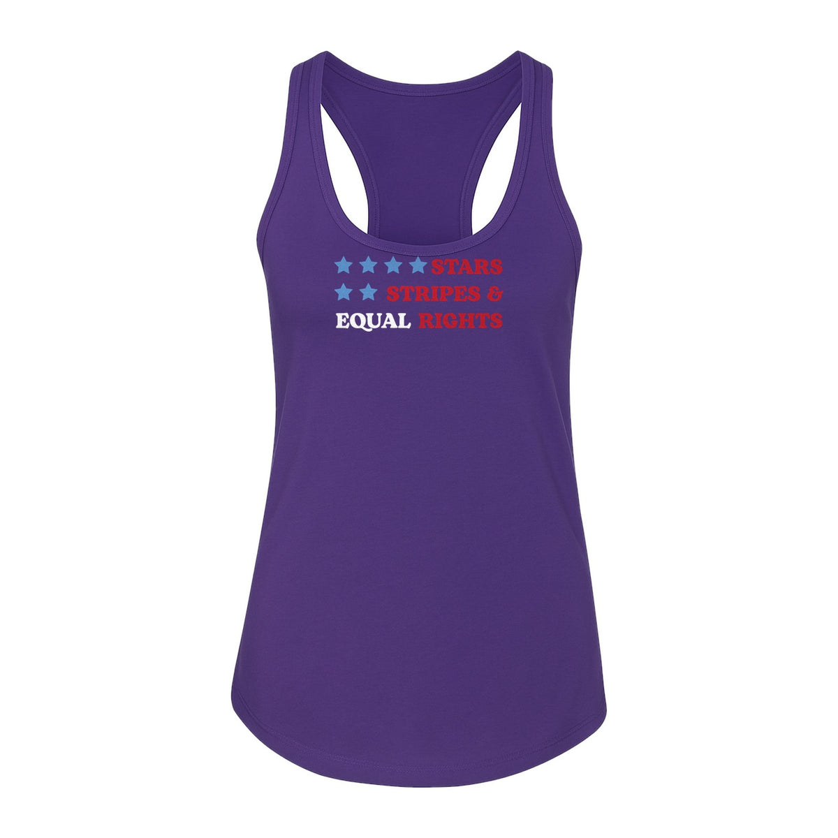 Stars and Stripes Equal Rights Women's Racerback Tank Top, Patriotic Feminist Design