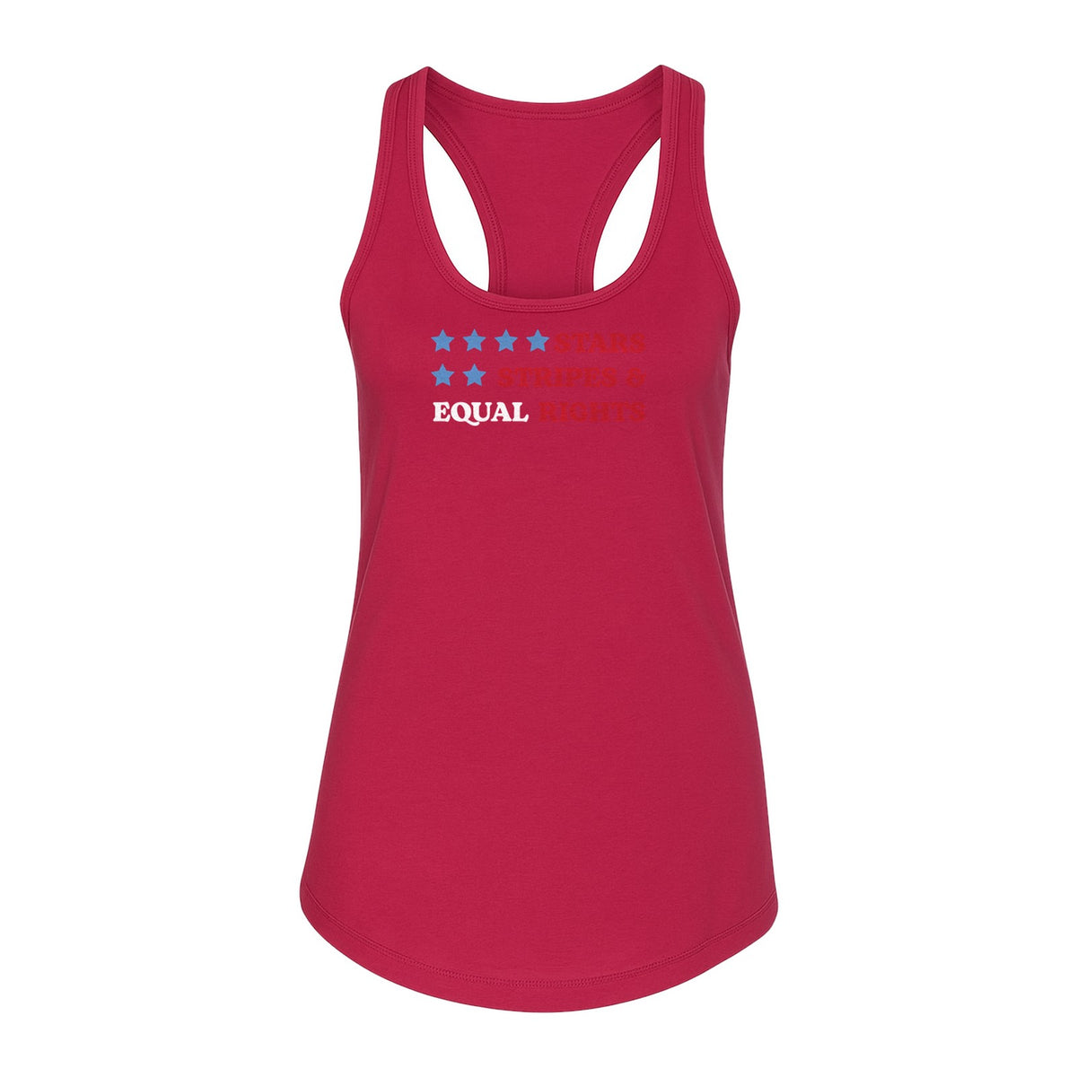 Stars and Stripes Equal Rights Women's Racerback Tank Top, Patriotic Feminist Design