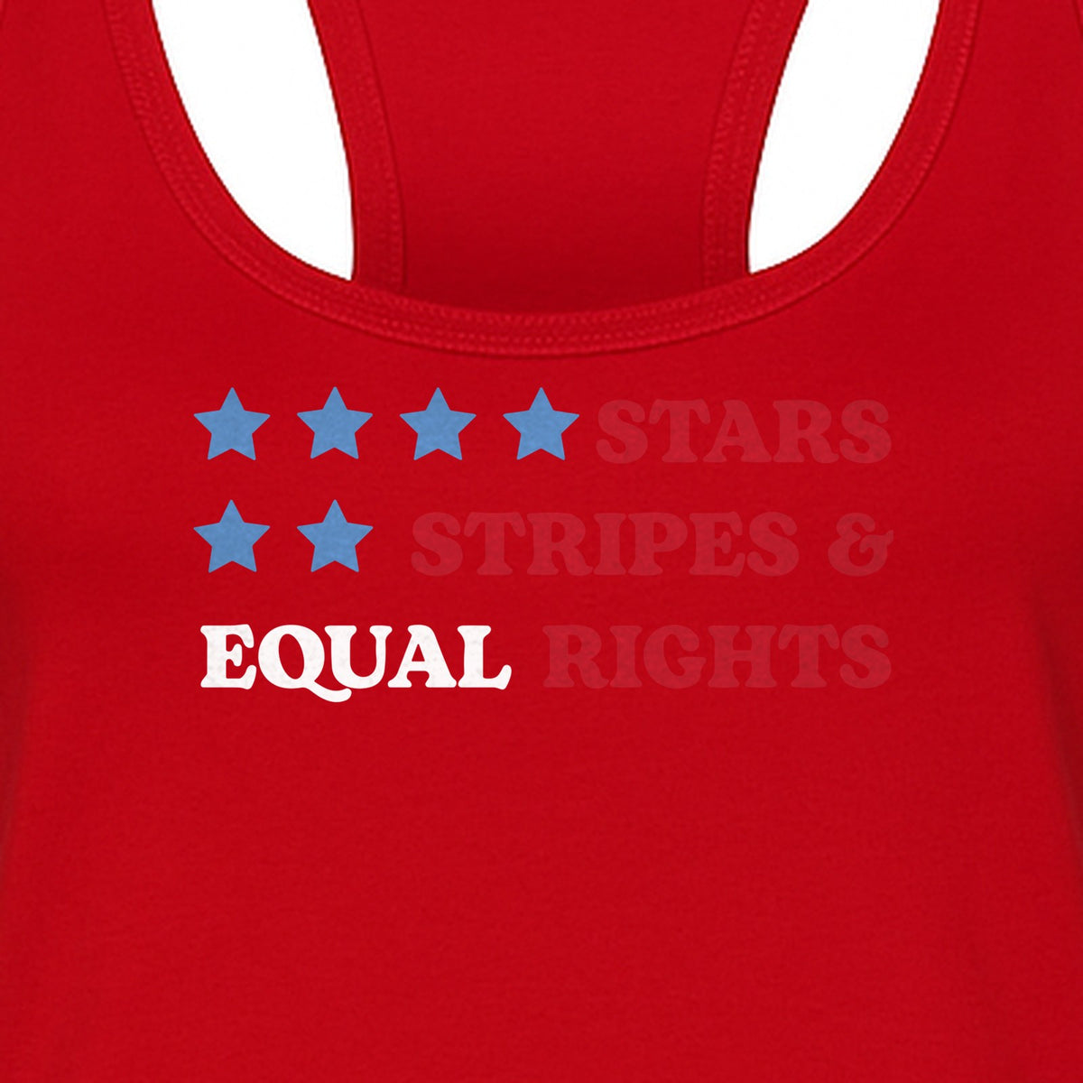 Stars and Stripes Equal Rights Women's Racerback Tank Top, Patriotic Feminist Design