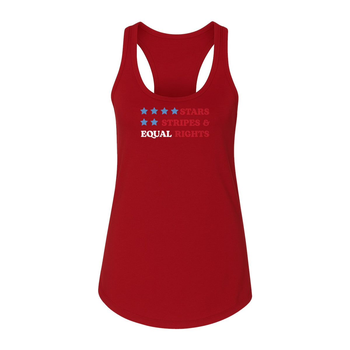 Stars and Stripes Equal Rights Women's Racerback Tank Top, Patriotic Feminist Design