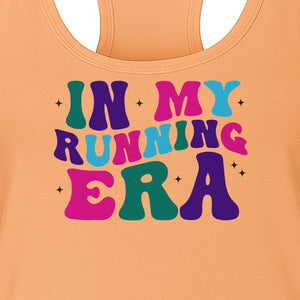 In My Running Era Women's Racerback Tank Top, Colorful Lettering with Sparkles for Runners