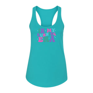 In My Running Era Women's Racerback Tank Top, Colorful Lettering with Sparkles for Runners