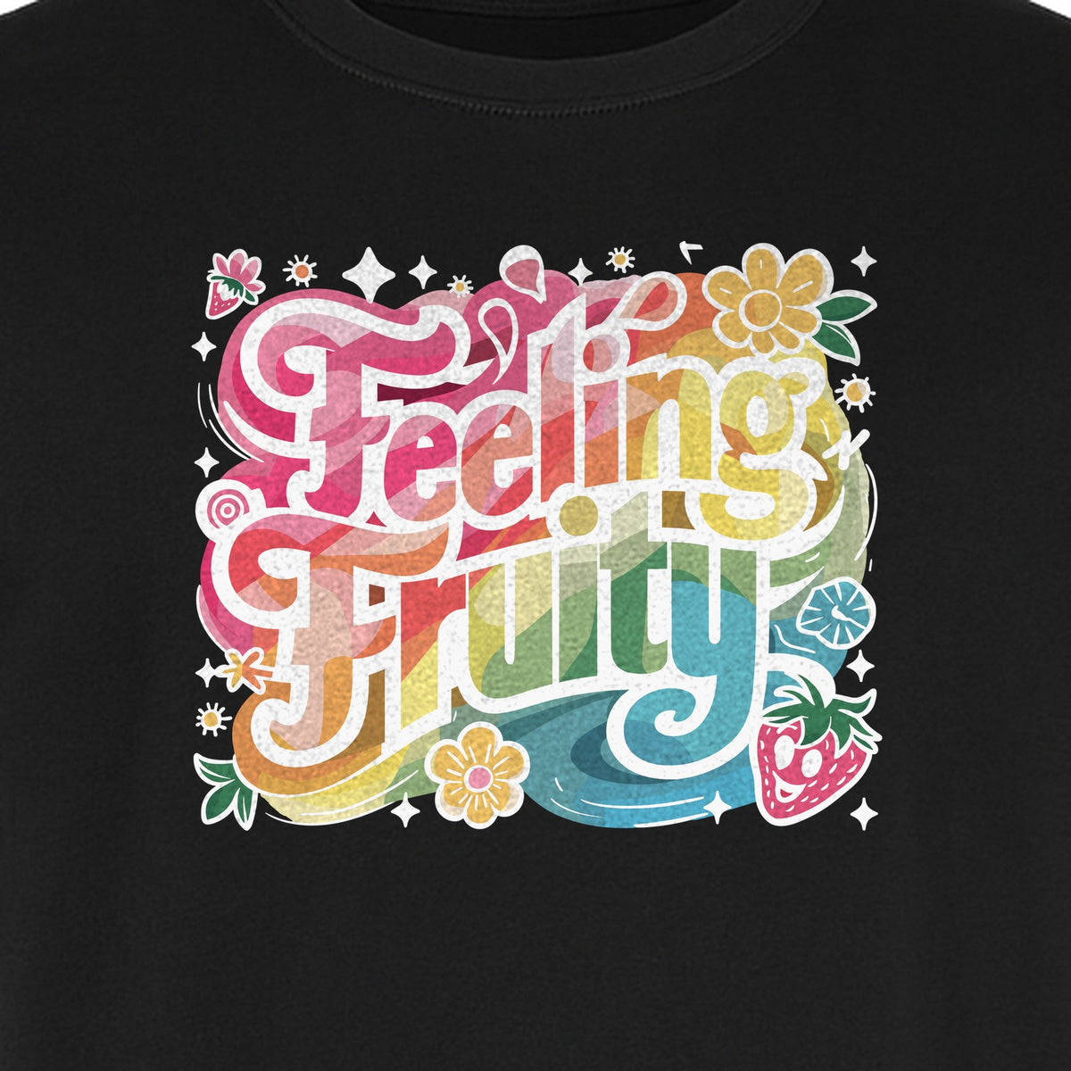 Feeling Fruity Pride T-Shirt, Retro Floral Rainbow Graphic for LGBTQ Community Celebrations
