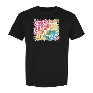 Feeling Fruity Pride T-Shirt, Retro Floral Rainbow Graphic for LGBTQ Community Celebrations