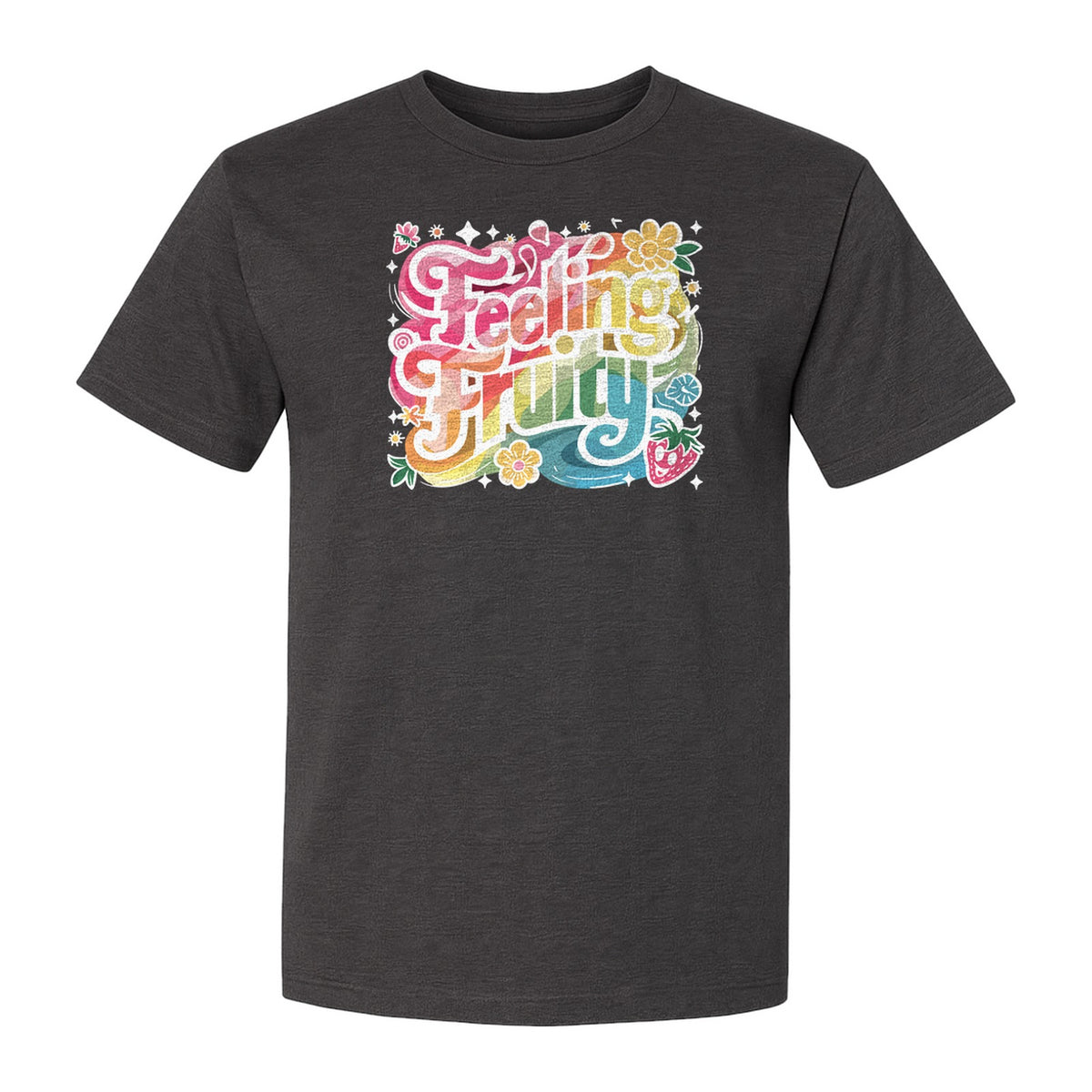 Feeling Fruity Pride T-Shirt, Retro Floral Rainbow Graphic for LGBTQ Community Celebrations