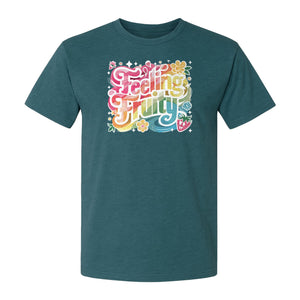 Feeling Fruity Pride T-Shirt, Retro Floral Rainbow Graphic for LGBTQ Community Celebrations