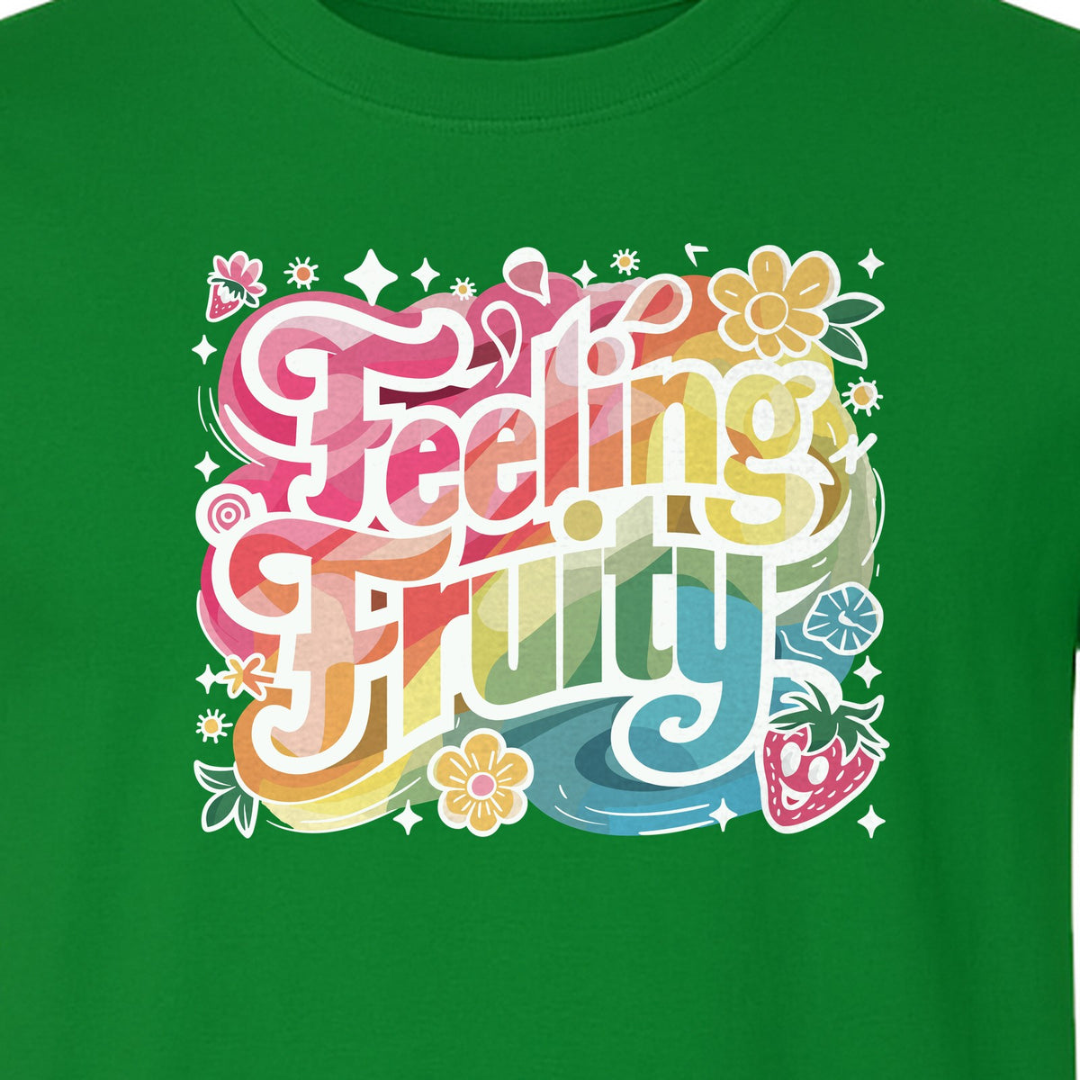 Feeling Fruity Pride T-Shirt, Retro Floral Rainbow Graphic for LGBTQ Community Celebrations