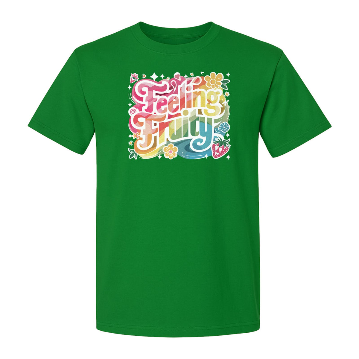 Feeling Fruity Pride T-Shirt, Retro Floral Rainbow Graphic for LGBTQ Community Celebrations