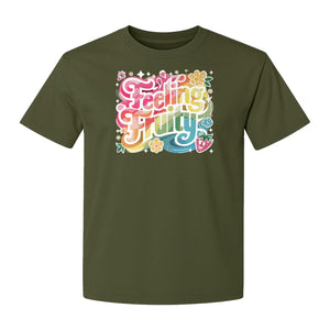 Feeling Fruity Pride T-Shirt, Retro Floral Rainbow Graphic for LGBTQ Community Celebrations
