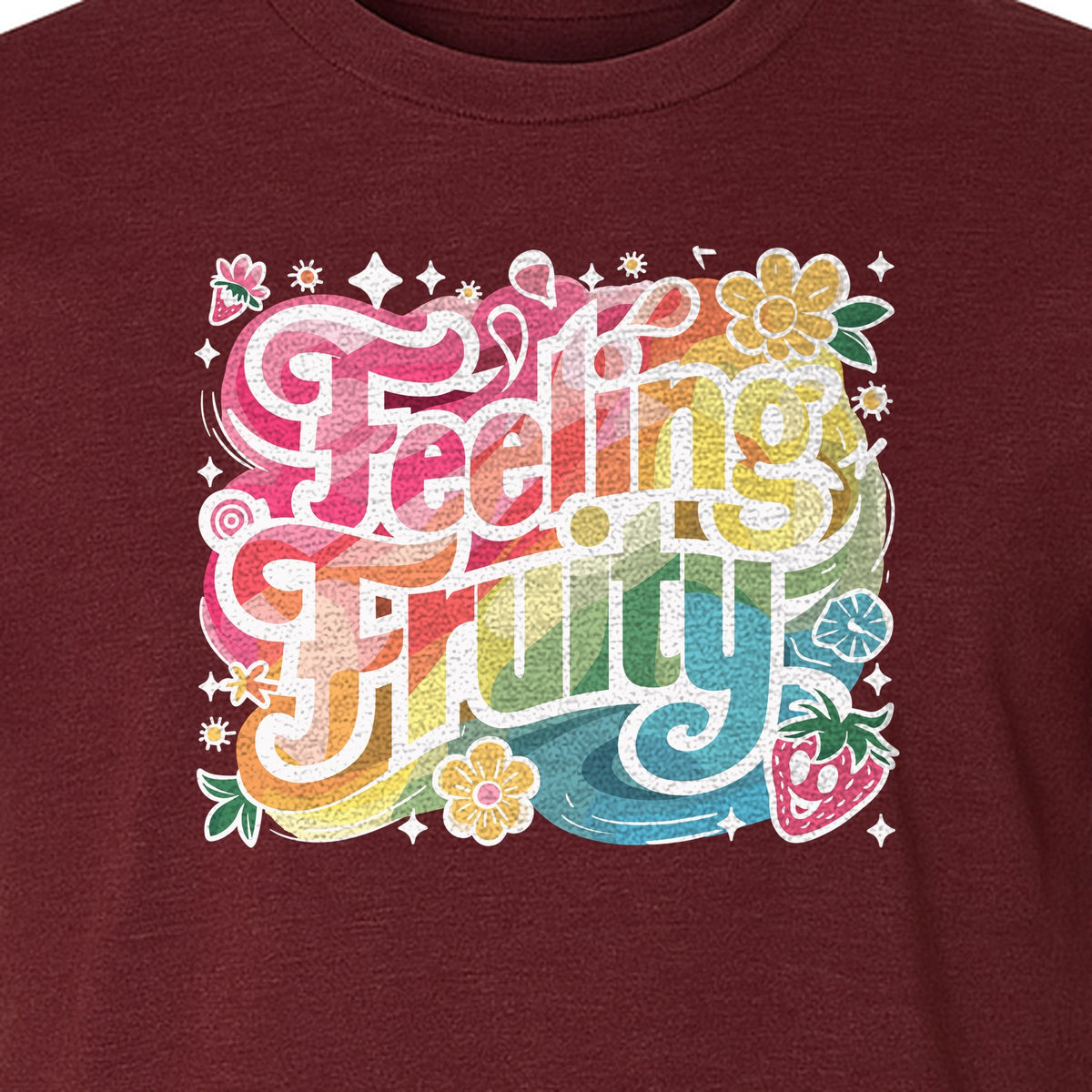 Feeling Fruity Pride T-Shirt, Retro Floral Rainbow Graphic for LGBTQ Community Celebrations