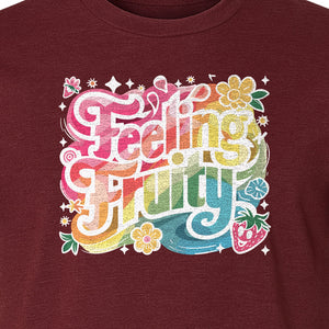 Feeling Fruity Pride T-Shirt, Retro Floral Rainbow Graphic for LGBTQ Community Celebrations