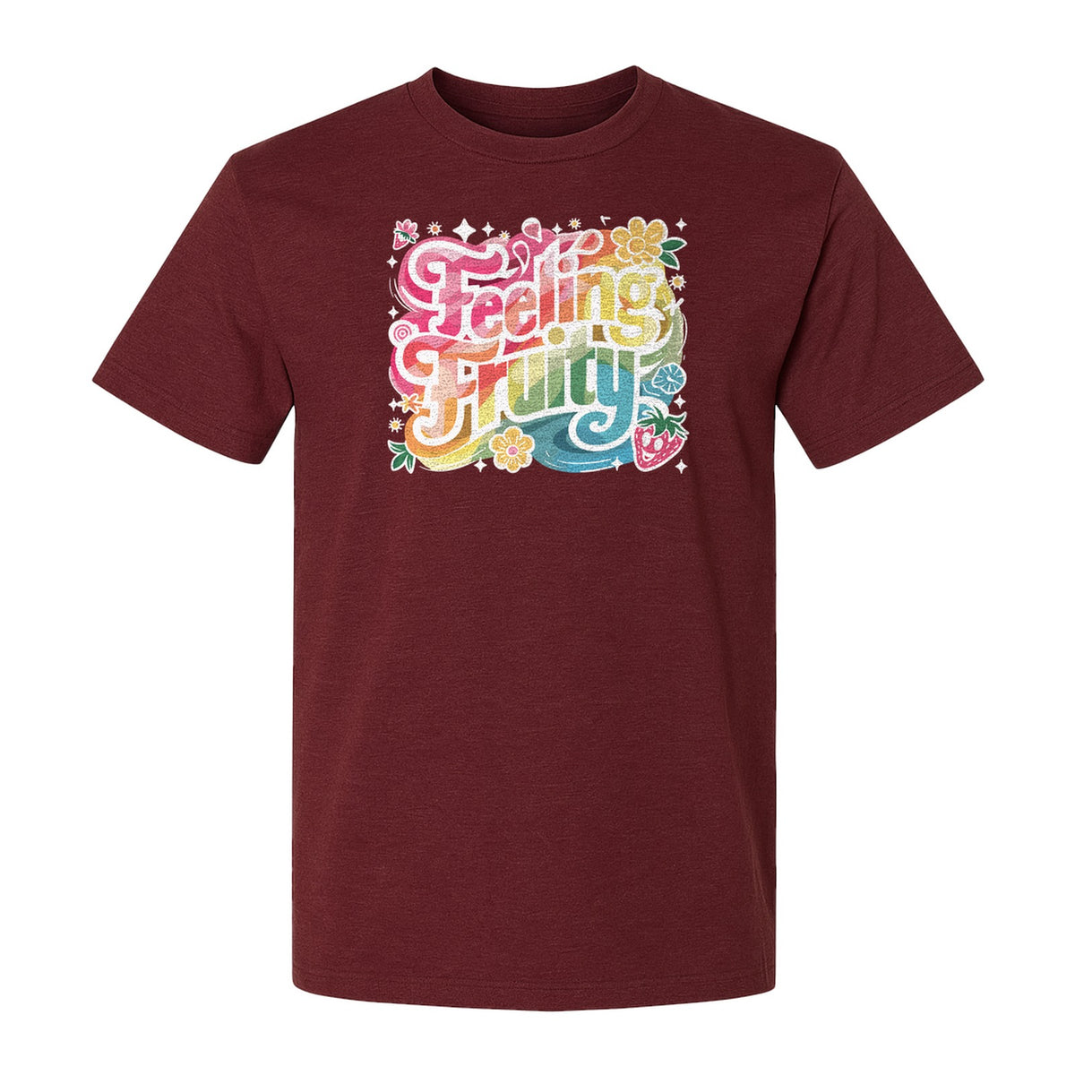 Feeling Fruity Pride T-Shirt, Retro Floral Rainbow Graphic for LGBTQ Community Celebrations